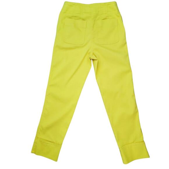 MAEVE High Waist Yellow Cigarette Capri Pants Womens 6 Glamorous Versatile Rich - Picture 10 of 14